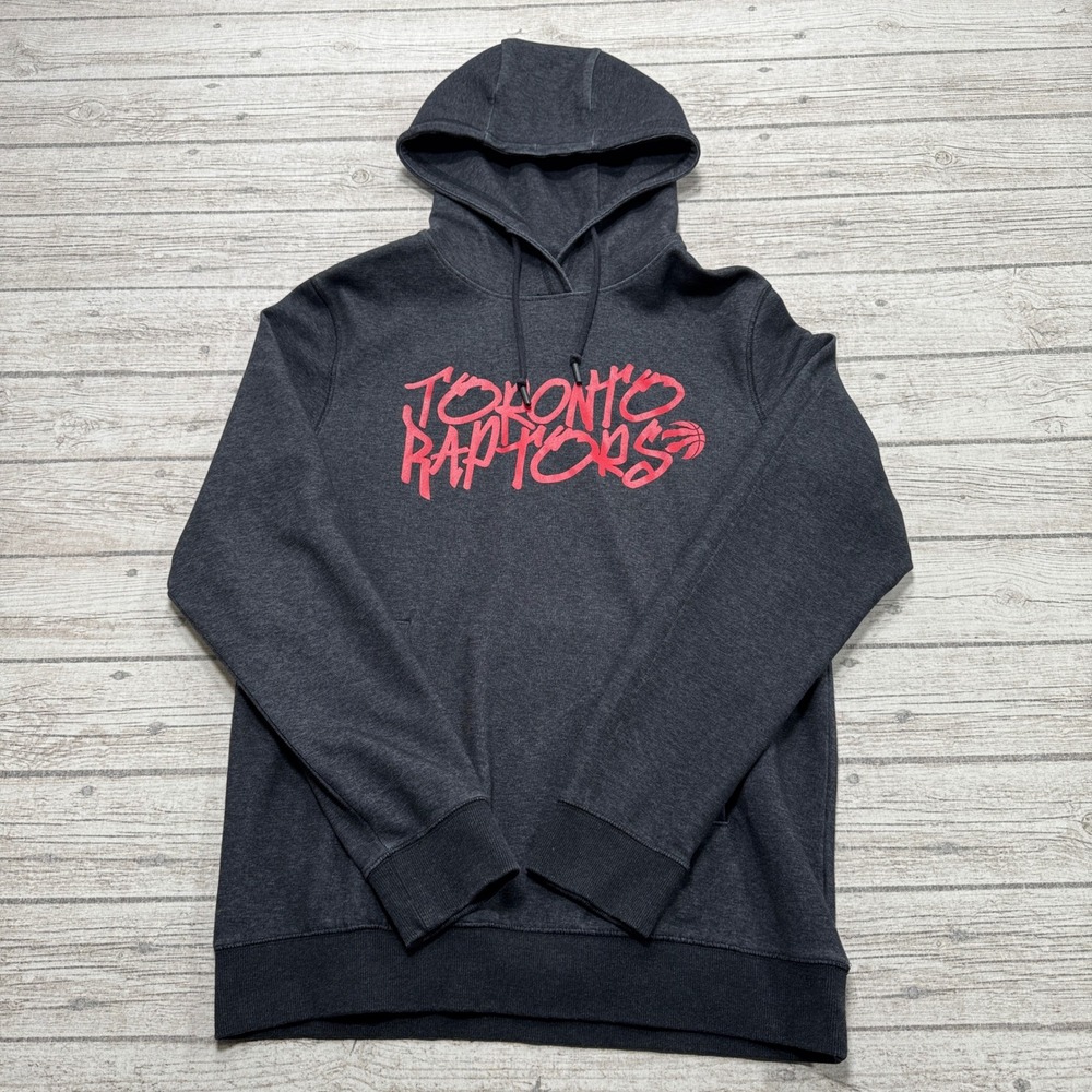 Toronto Raptors Hoodie Mens Medium Gray Pullover Sportswear NBA Basketball Merch